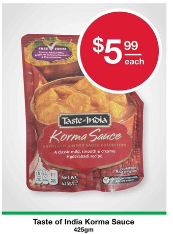 Taste of India Korma Sauce 425gm