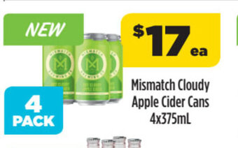 Mismatch Cloudy Apple Cider Cans 4x375ml