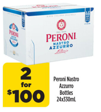 Liquorland Peroni Nastro Azzurro Bottles 24x330ml offer