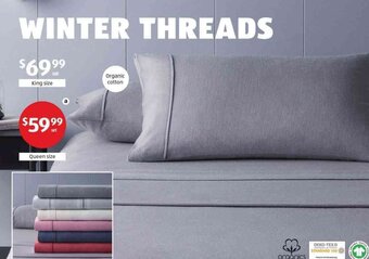 ALDI Organic Flannelette Fitted Sheet Set Queen Size offer
