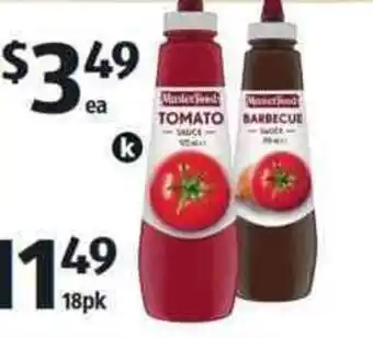 ALDI Masterfoods Tomato Or BBQ Sauce 920ml offer