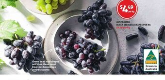 ALDI Australian Black Seedless Grapes offer