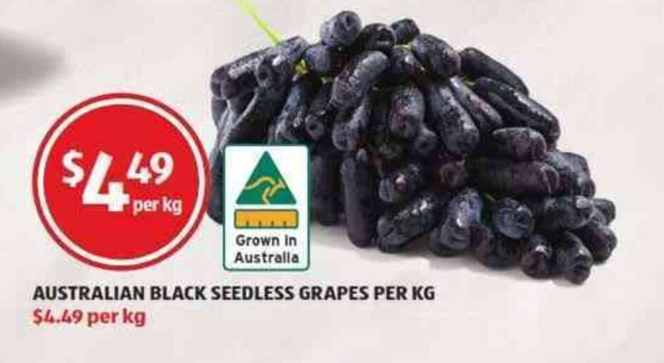 Australian Black Seedless Grapes offer at ALDI