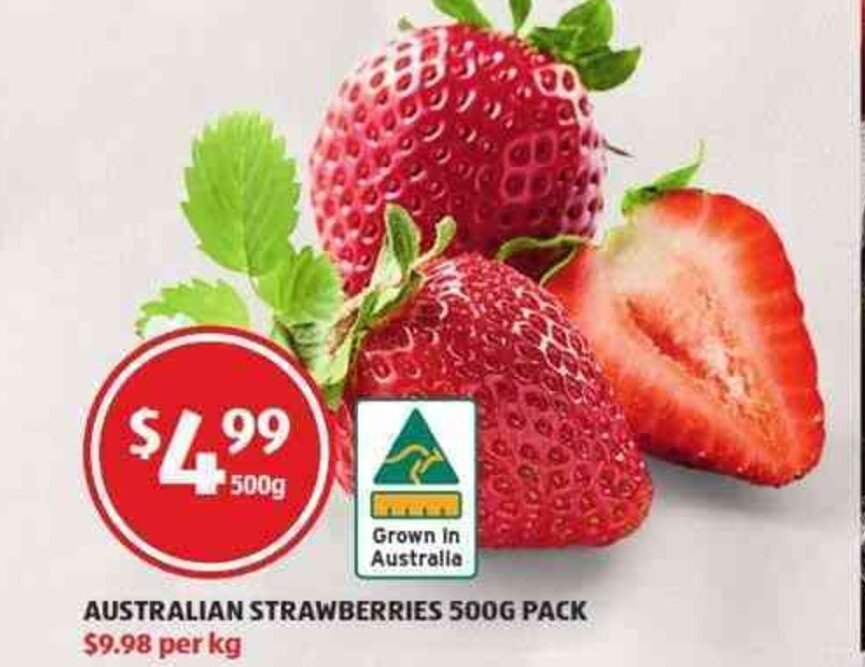 Australian Strawberries 500G offer at ALDI