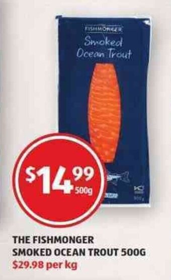 ALDI The Fishmonger Smoked Ocean Trout 500G offer