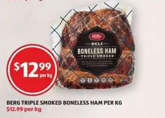 ALDI Berg Triple Smoked Boneless Ham offer