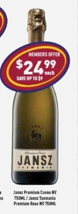 Jansz Premium Cuvee NV 750ml/ Jansz Tasmania Premium Rose NV 750ml