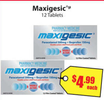Maxigesic 12 Tablets