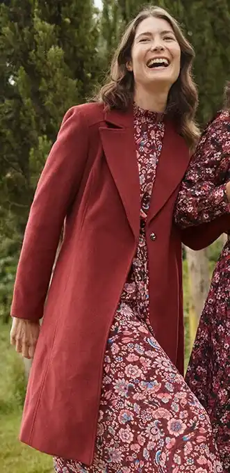 Tokito Tie Waist Wrap Coat in Berry