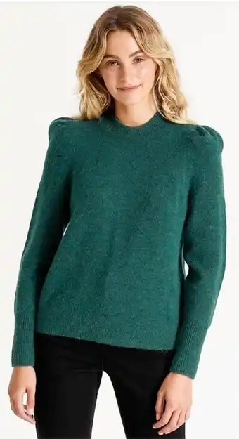 Myer Tokito Lofty Puff Sleeve Knit Jumper - Evergreen offer