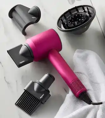 Myer Dyson Limited Edition Supersonic Hair Dryer in Fuchsia and Nickel with Dark Blue Presentation Case offer