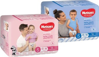 IGA Huggies Ultra Dry or Ultimate Nappies 14-28 Pack Selected Varieties offer