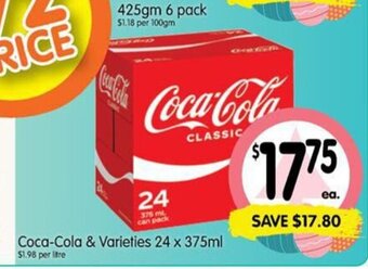 Spar Coca-Cola & Varieties 24 x 375ml offer