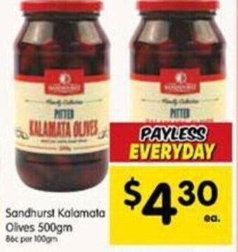 Sandhurst Kalamata Olives 500gm