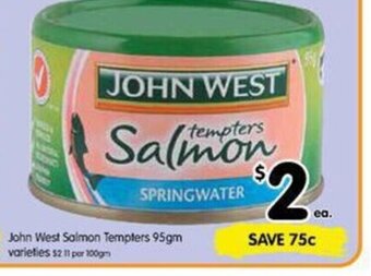 Spar John West Salmon Tempters 95gm offer