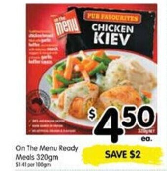 On The Menu Ready Meals 320gm