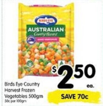 Spar Birds Eye Country Harvest Frozen Vegetables 500gm offer