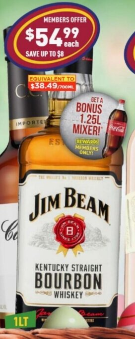Canadian Club Whisky 1LT/ Jim Beam White 1LT
