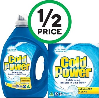Woolworths Cold Power Advanced Clean Laundry Liquid 1.8­-2 Litre or Powder 1.8­-2 kg offer