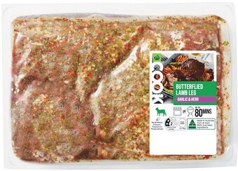 Woolworths Woolworths COOK Butterflied Lamb Leg Marinated Varieties – From the Meat Dept offer