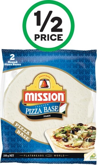 Woolworths Mission Pizza Bases Round 200g Pk 2 offer