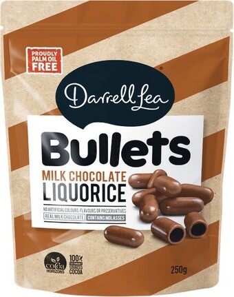 Woolworths Darrell Lea Chocolate Coated Bites, Bullets, Liquorice, Allsorts or Twists 160-280g offer