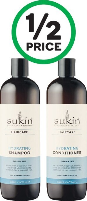 Sukin Shampoo or Conditioner 500ml