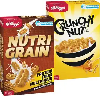 Woolworths Kellogg’s Crunchy Nut 380g or Nutri-Grain 290g offer