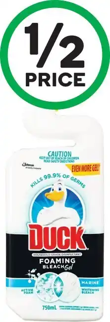 Woolworths Duck Deep Action or Foaming Bleach Toilet Gel 750ml offer
