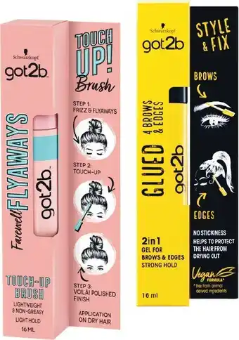 Woolworths Schwarzkopf Got2b Farewell Flyaways or Glued 4 Brows & Edges 16ml offer