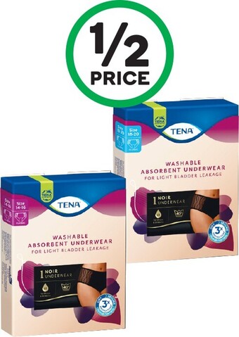 Woolworths Tena Washable Underwear Size 14-16 or Size 18-20 Pk 1 offer