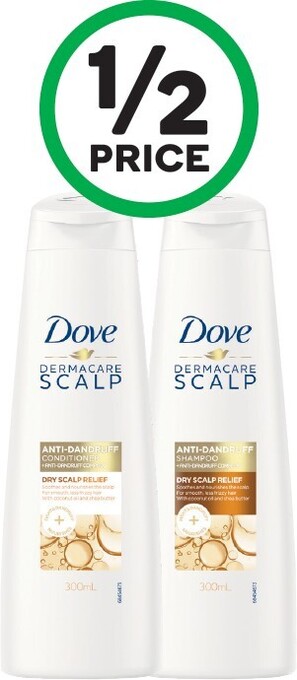 Woolworths Dove Dermacare Shampoo or Conditioner 300ml offer