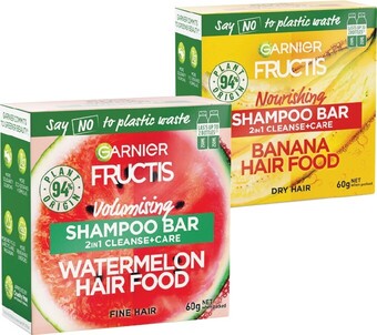 Woolworths Garnier Fructis Hair Food Shampoo Bar 60g offer