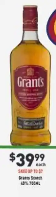 Liquor Legends Grants Scotch 40% 700ml offer
