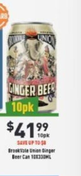 Brookvale Union Ginger Beer Can 10x330ml