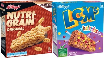Coles Kellogg’s LCMs 132g-138g, K-Time 165g-185g or Nutri-Grain Bars 144g offer
