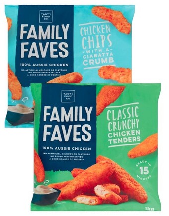 Coles Family Faves Chicken Tenders or Chips 1kg offer