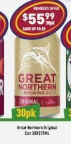 Liquor Legends Great Northern Original Can 30x375ml offer