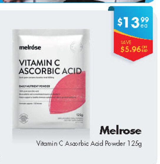 Melrose Vitamin C Ascorbic Acid Powder 125g offer at Chempro