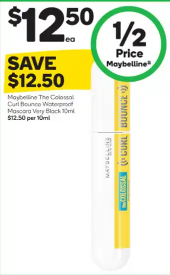 Woolworths Maybelline The Colossal Curl Bounce Waterproof Mascara Very Black 10ml offer