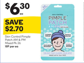 Woolworths Skin Control Pimple Patch AM & PM Mixed Pk 36 offer