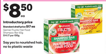 Woolworths Garnier Fructis Hair Food Shampoo Bar 60g offer