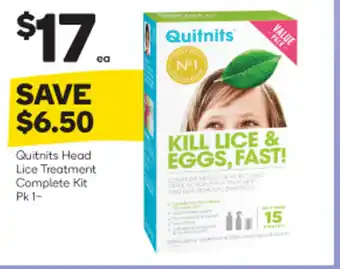 Woolworths Quitnits Head Lice Treatment Complete Kit Pk 1 offer
