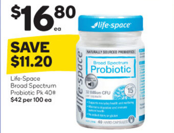 Woolworths Life-Space Broad Spectrum Probiotic Pk 40# offer