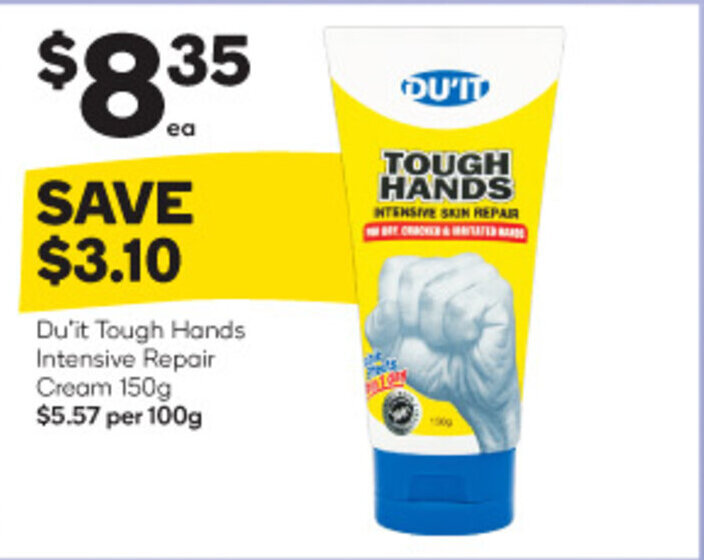 Du'it Tough Hands Intensive Repair Cream 150g offer at Woolworths