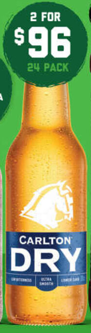 The Bottle O Carlton Dry Stubbies 330mL 24 Pack offer