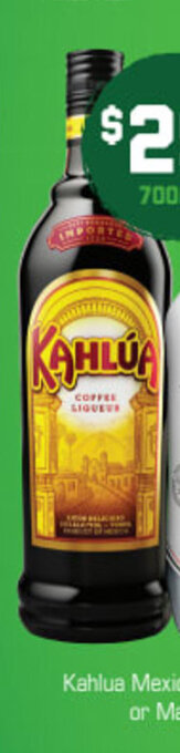 The Bottle O Kahlua Mexican Liqueur 700mL offer