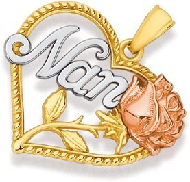 Prouds 9ct Gold Tri Tone 'Nan' Heart Pendant offer