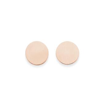 Prouds 9ct Rose Gold Disc Stud Earrings offer