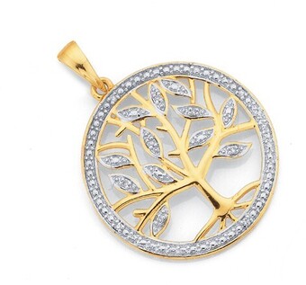 Prouds 9ct Gold Diamond Tree of Life Pendant offer